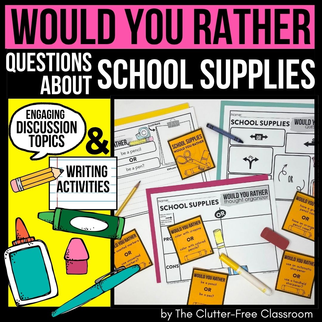school supplies would you rather activities