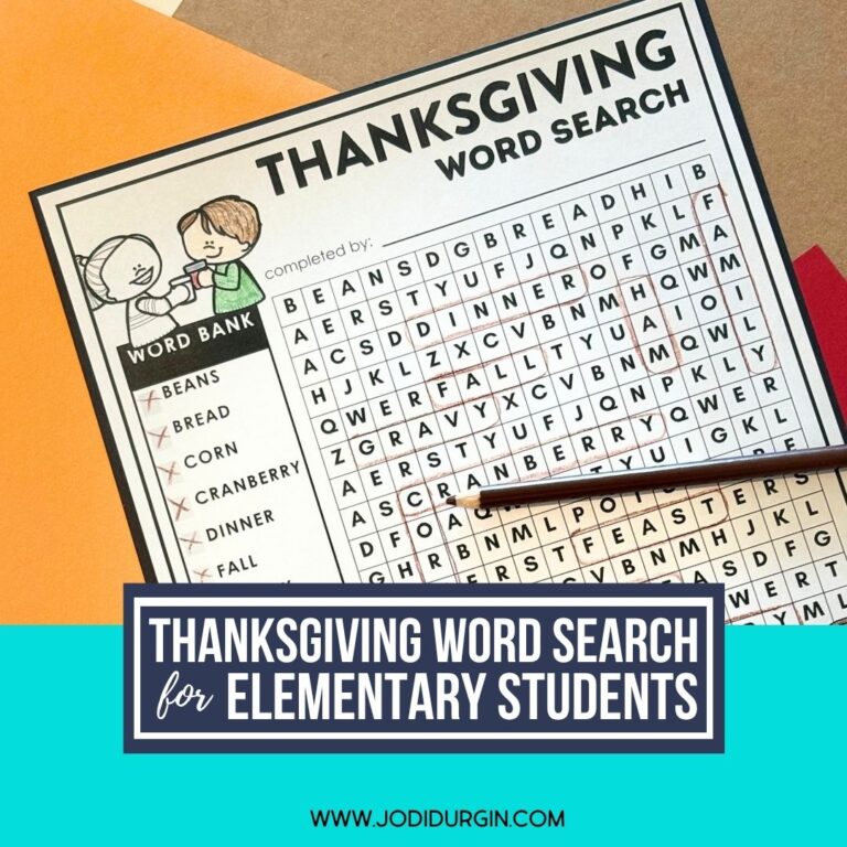Thanksgiving word search