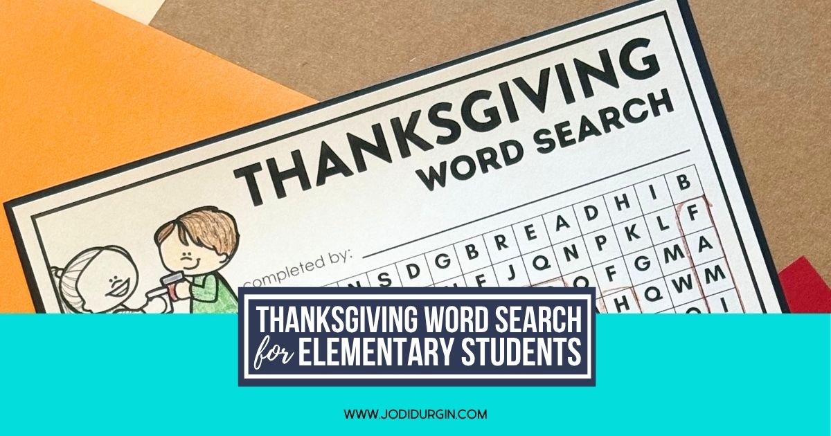Thanksgiving word search
