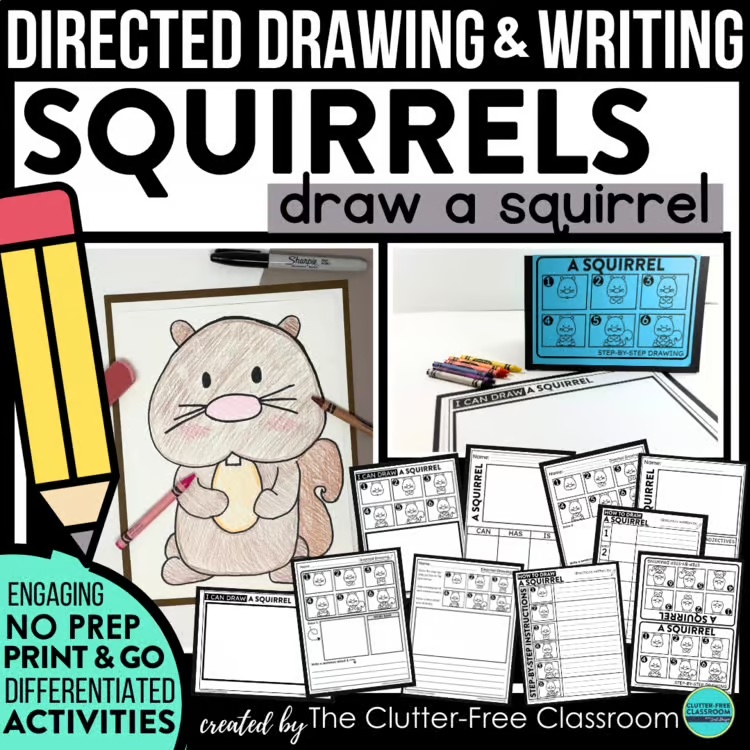 squirrel directed drawing activities