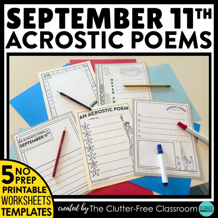 September 11th acrostic poem activities