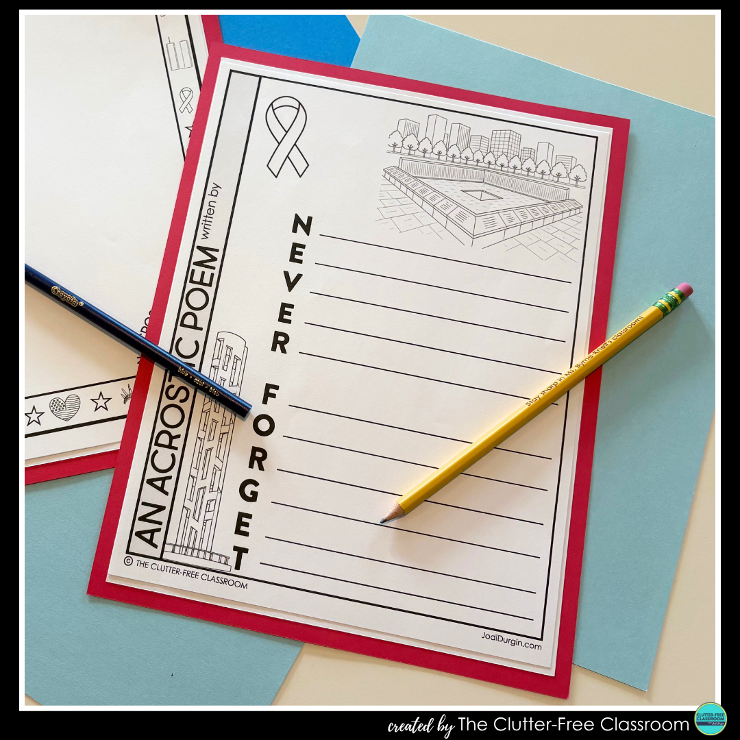 Patriot Day acrostic poem activities