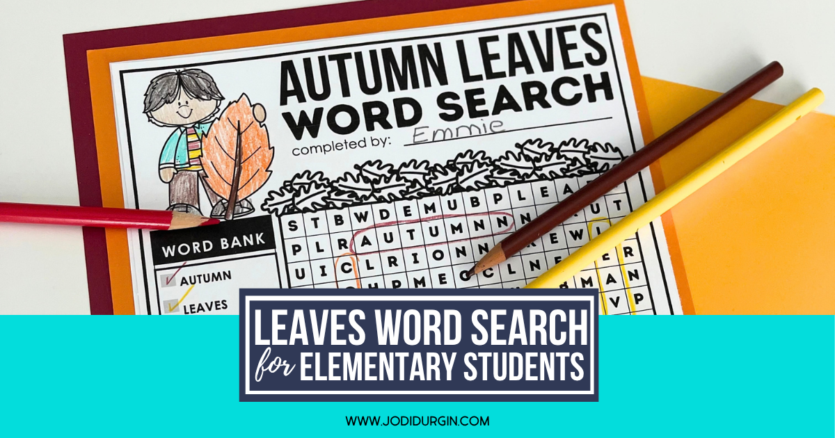 leaves word search activity