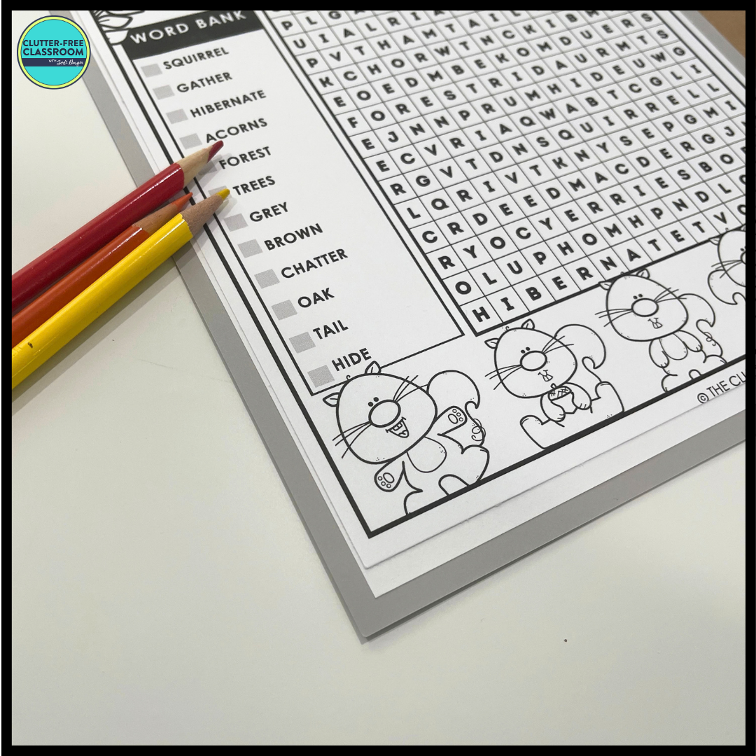 squirrel word search