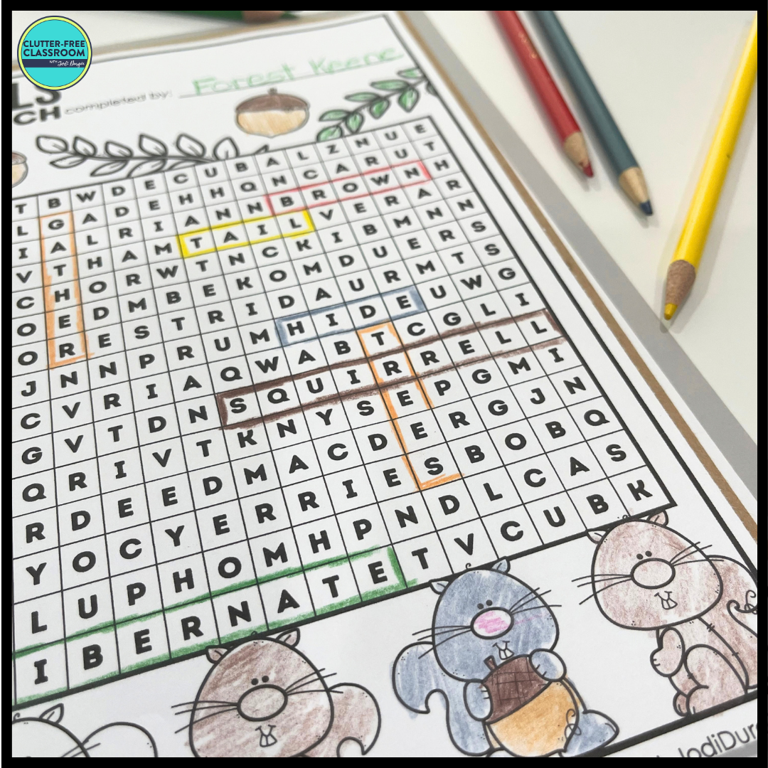 squirrel word search