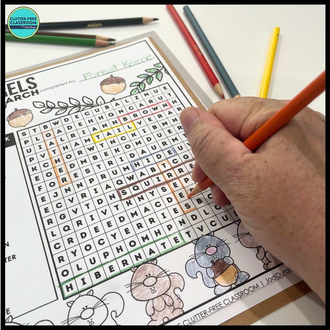 squirrel word search