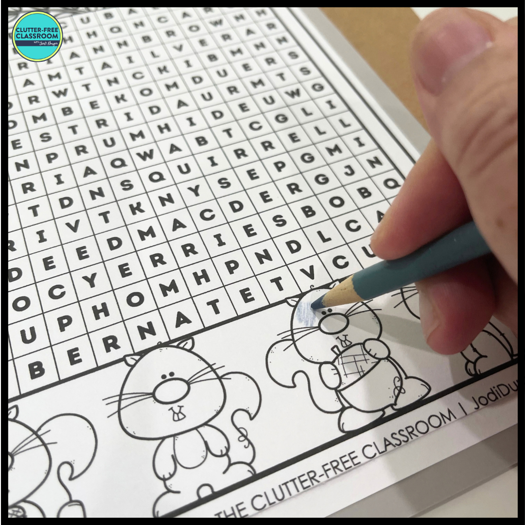squirrel word search